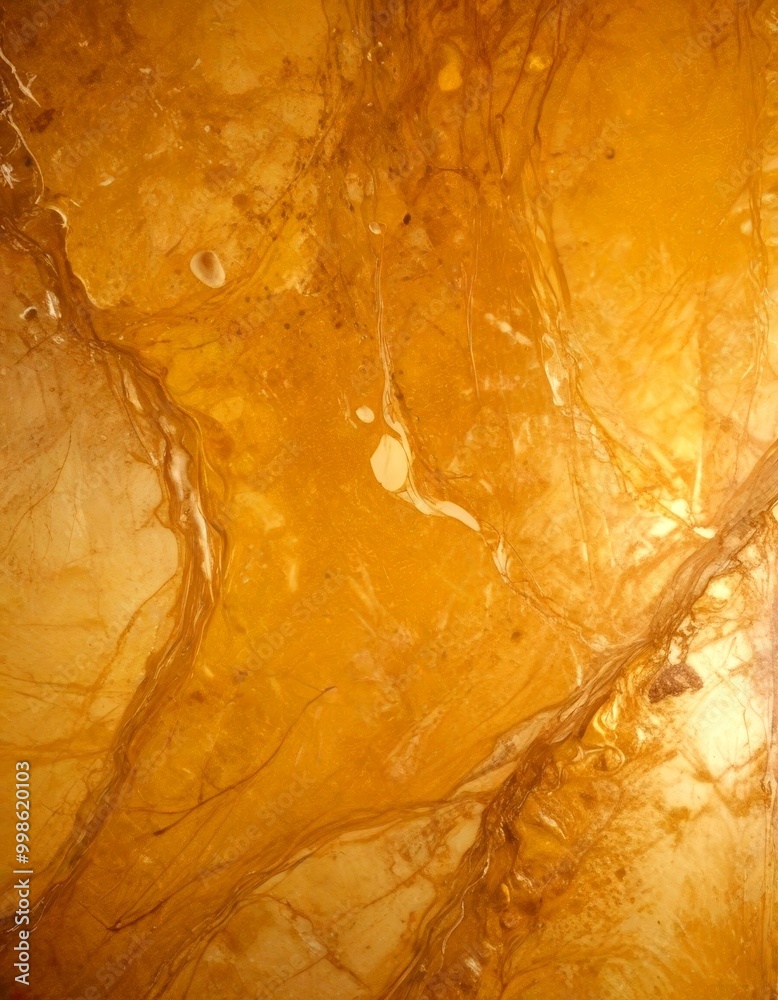 Aufkleber a close-up view marble surface with a textured, marbled pattern in shades of yellow and brown