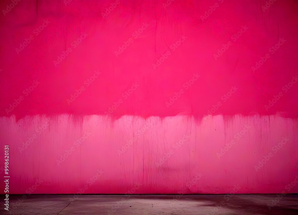 Poster a pink wall with a white stripe running horizontally across it