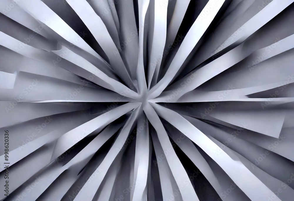 Poster Radiating lines converge at the center, creating a radial pattern of intersecting lines against a gray background