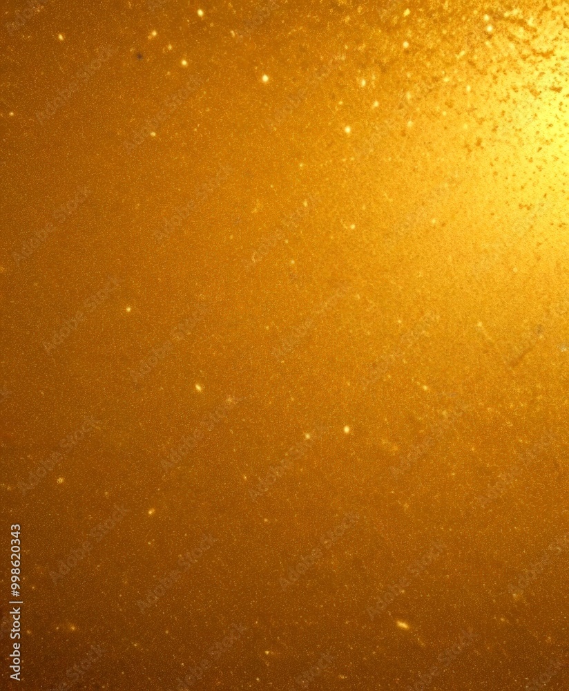 Poster a close-up view textured golden surface, with small specks of light scattered across the frame, creating a sense of depth and dimension