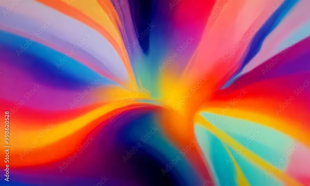 Aufkleber a vibrant abstract composition of swirling, multicolored lines and curves, creating a dynamic and visually striking effect