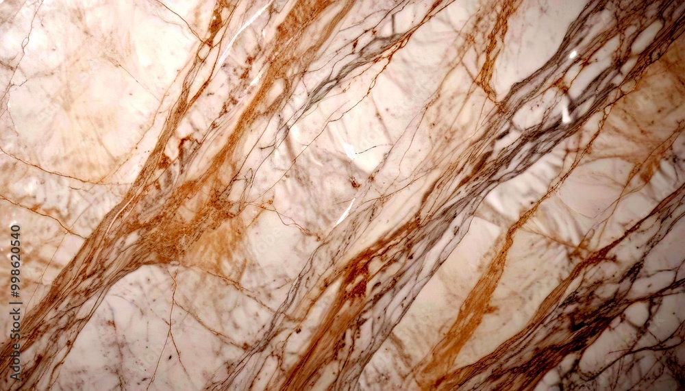 Fototapete a close-up view marble surface with a textured and intricate pattern of light and dark brown marble veins