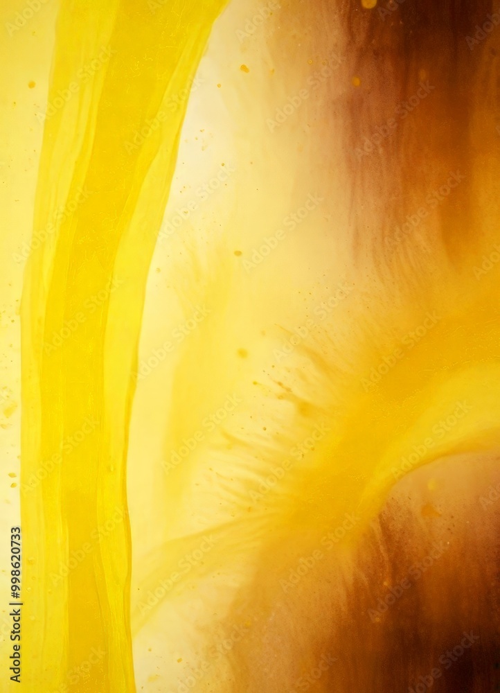 Aufkleber a vibrant abstract composition with yellow and brown hues, featuring a vertical line and splashes of