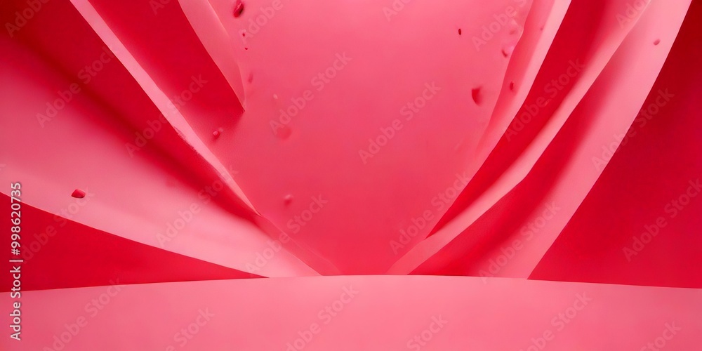 Aufkleber a pink abstract background with a curved, flowing design and small, scattered dots or shapes
