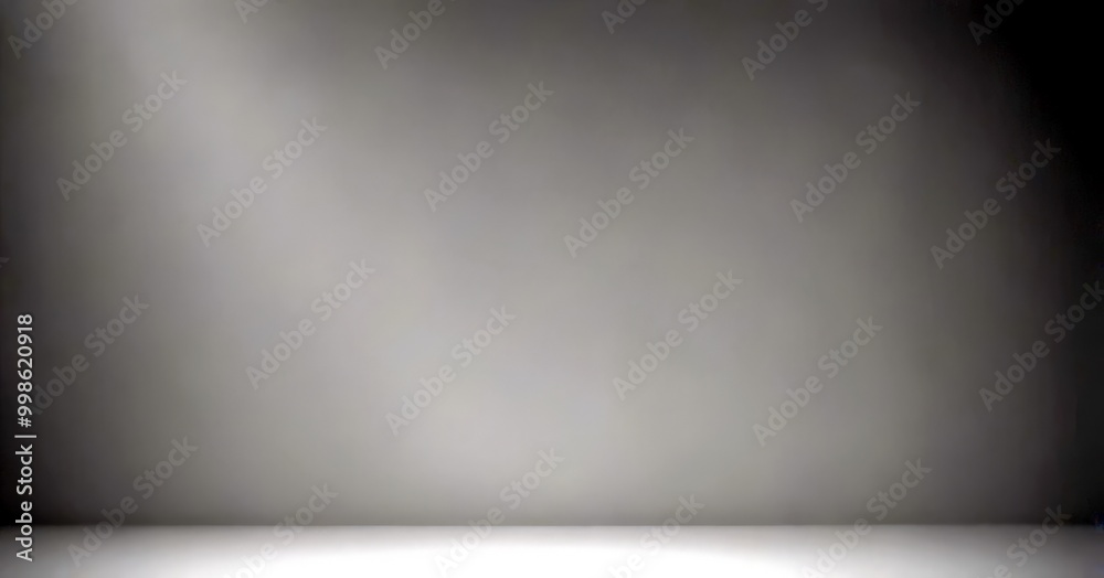 Poster a dark, empty room with a single light source on the right side, casting a shadow on the floor