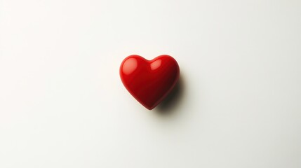 simple red heart floating in the center of a clean white background, creating a minimalist and elegant design -