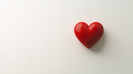 simple red heart floating in the center of a clean white background, creating a minimalist and elegant design -