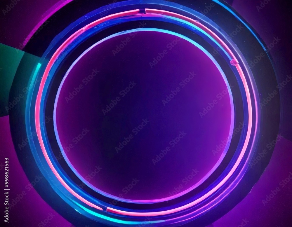 Fototapete a circular frame with a gradient of purple and blue colors, creating a visually striking and abstract composition