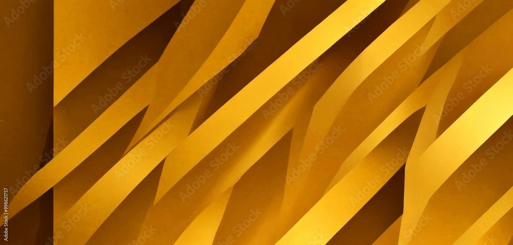 Fototapete a complex pattern of intersecting diagonal lines in varying shades of gold, creating a visually striking and abstract design