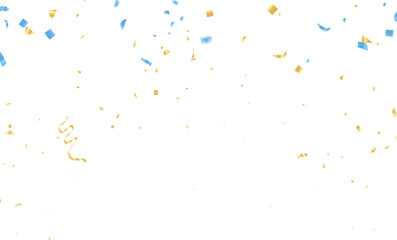 blue and Golden confetti isolated. Festive background. Vector illustration