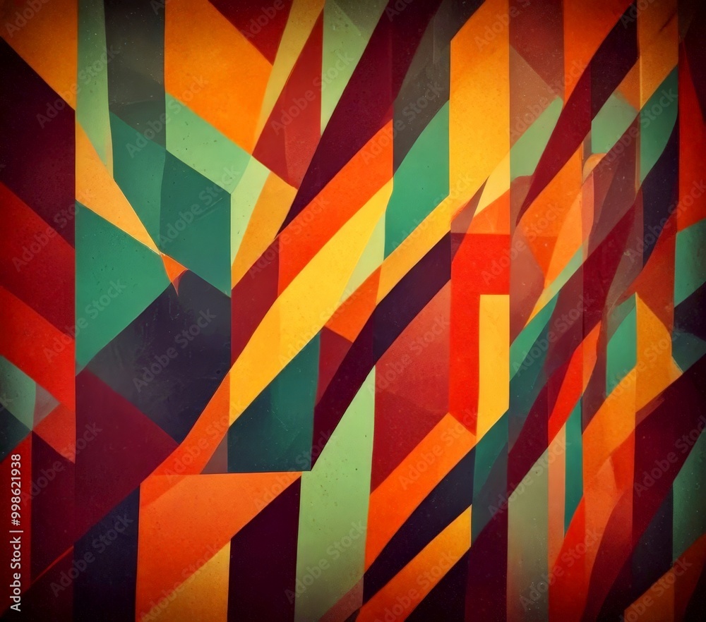 Fototapete a vibrant abstract composition of intersecting diagonal lines in various colors, creating a dynamic and visually striking pattern