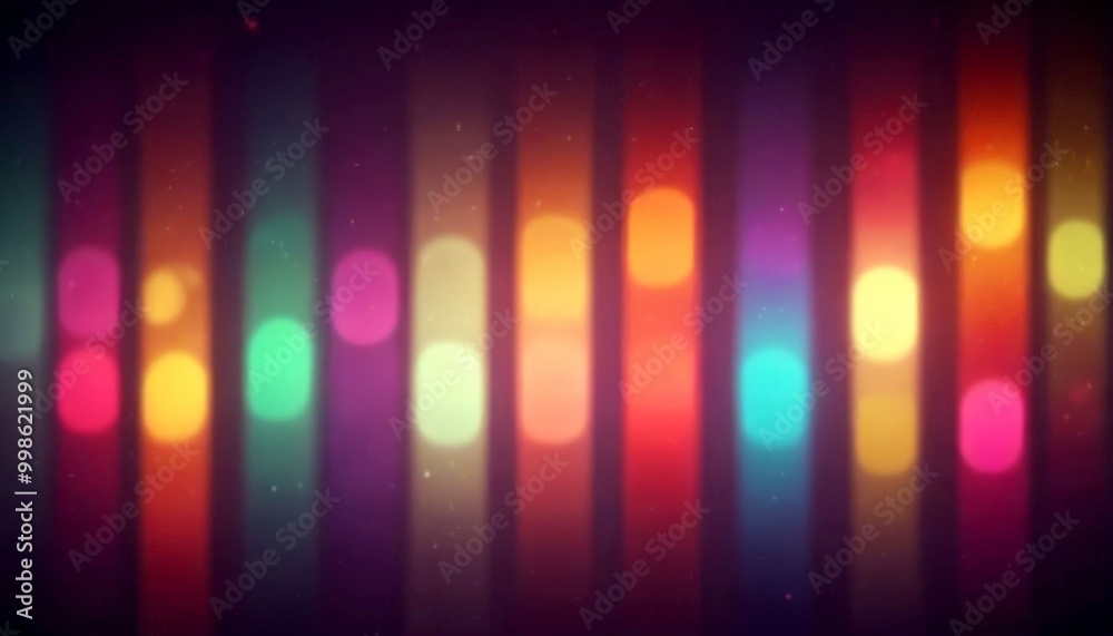 Poster a vibrant display of multicolored lights, creating a mesmerizing and visually striking effect The lights are arranged in a vertical pattern, with each color