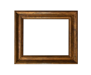 Antique picture frame isolated on white background.