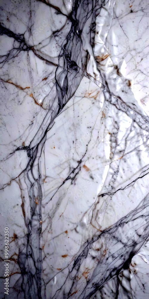 Poster a close-up view marble surface with a textured, white and gray marble pattern