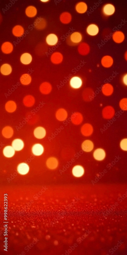 Leinwandbilder a blurred background with a pattern of glowing circles in various shades of red, orange, and yellow, creating a festive and warm atmosphere