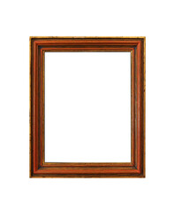 Antique picture frame isolated on white background.