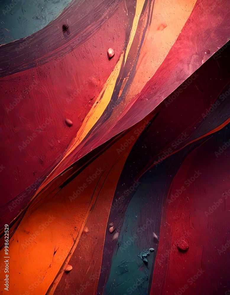 Leinwandbilder an abstract representation rock formation, featuring a mix of warm and cool colors, with a sense of 