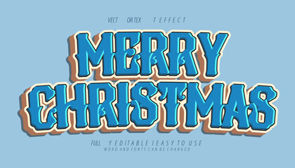 Obraz premium 3d editable merry christmas text effect graphic style template