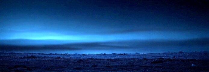 Fototapeta premium A dark, moody landscape with a hazy, cloudy sky in the background