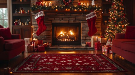 Merry Christmas and Happy New Year holiday background