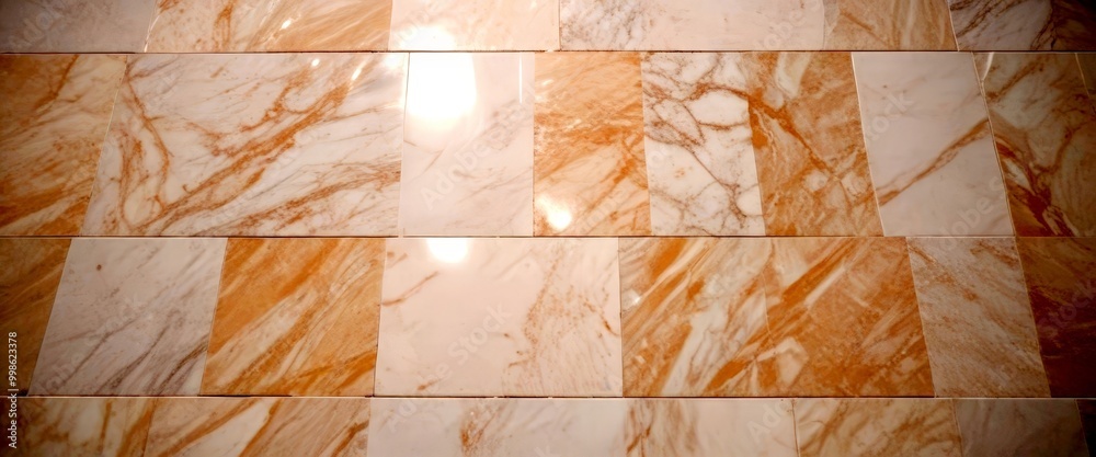 Poster A close-up view marble floor, showcasing the intricate patterns and textures of the tiles