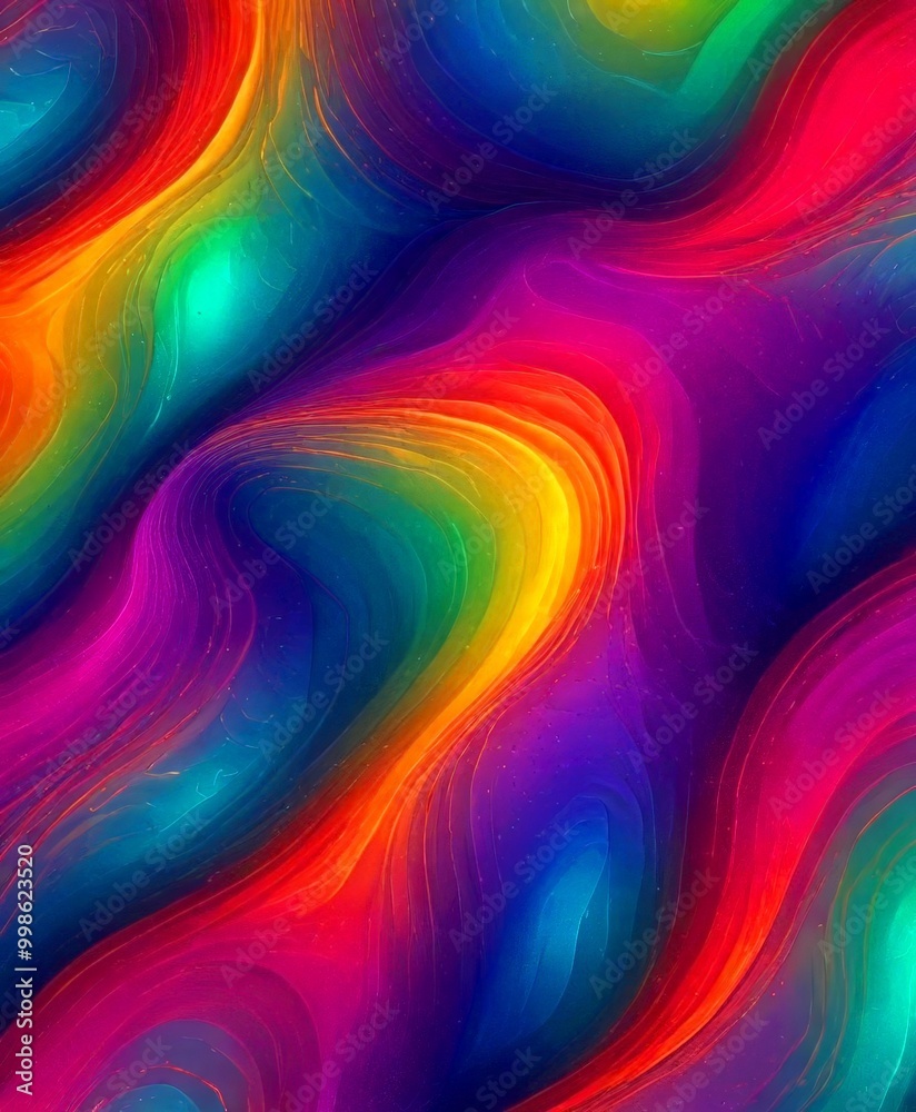 Aufkleber a vibrant abstract pattern with swirling, multicolored lines and curves, creating a dynamic and visually striking composition