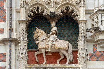 France - Blois - Château de Blois - King Louis XII Equestrian Statue