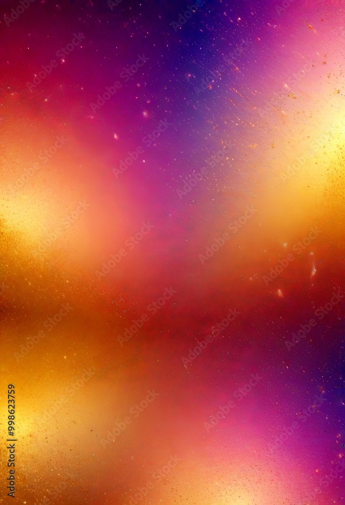 Poster a vibrant, abstract representation starry night sky, with a gradient of warm hues transitioning from