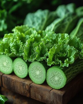 Fresh Parval Vegetables Arranged Aesthetically on a Wooden Surface for Culinary Presentation