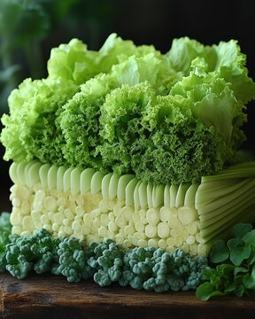 Fresh Parval Vegetables Displayed on a Rustic Wooden Surface for Culinary and Food Photography