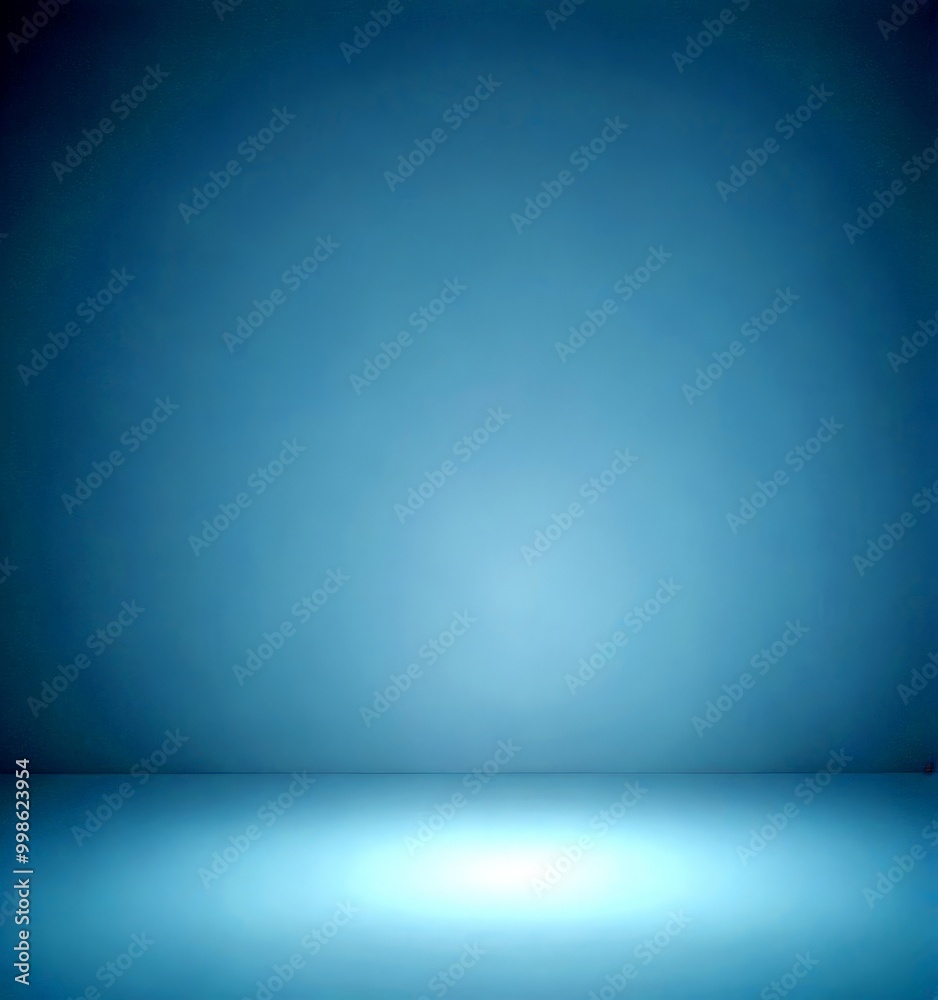 Poster A gradient background transitioning from a darker shade of blue at the top to a lighter shade at the bottom, with a small red dot in the bottom right corner