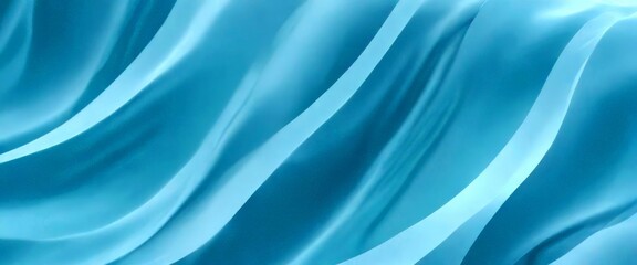 Obraz premium a close-up view flowing, wavy fabric with a light blue color The fabric appears to be made material that resembles silk or chiffon, and it has a smooth,