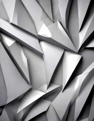 Obraz premium a close-up view geometric pattern composed of numerous triangular shapes, arranged in a complex and intricate manner The predominant color is gray, creating a