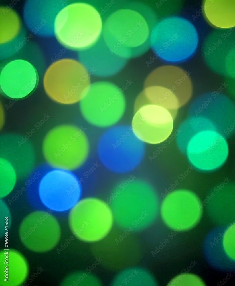 Poster a vibrant display of multicolored bokeh lights, creating a visually captivating and dynamic scene