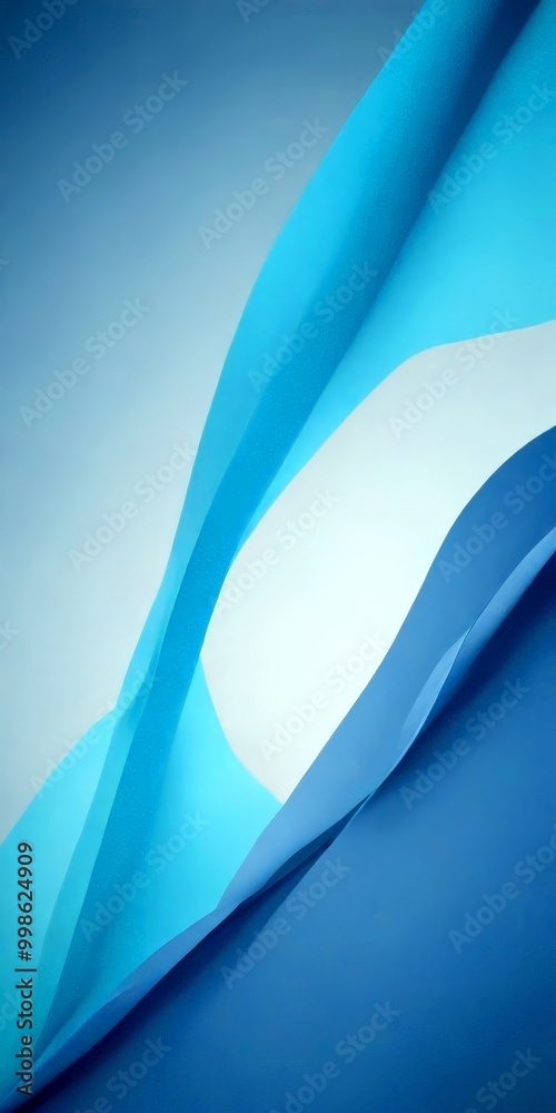 Poster a close-up view of abstract blue and white shapes, with a gradient effect transitioning from light blue to darker blue