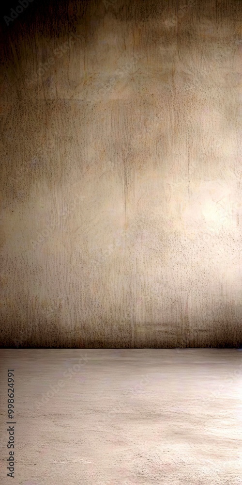 Poster A gray concrete wall with a horizontal line running across it, creating a sense of depth and perspective