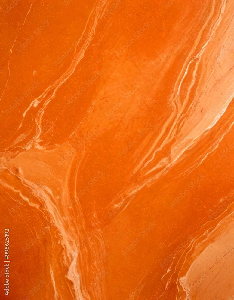Poster a close-up view marble surface with a marbled pattern of orange and brown hues