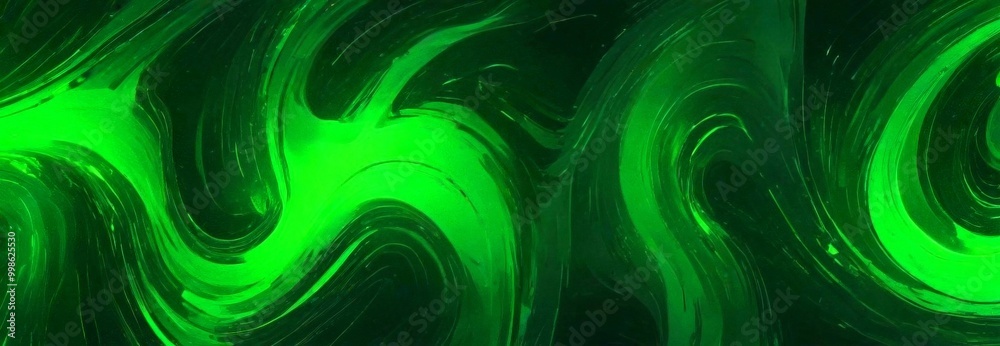 Poster a swirling pattern of green and black hues, creating a mesmerizing and abstract visual effect
