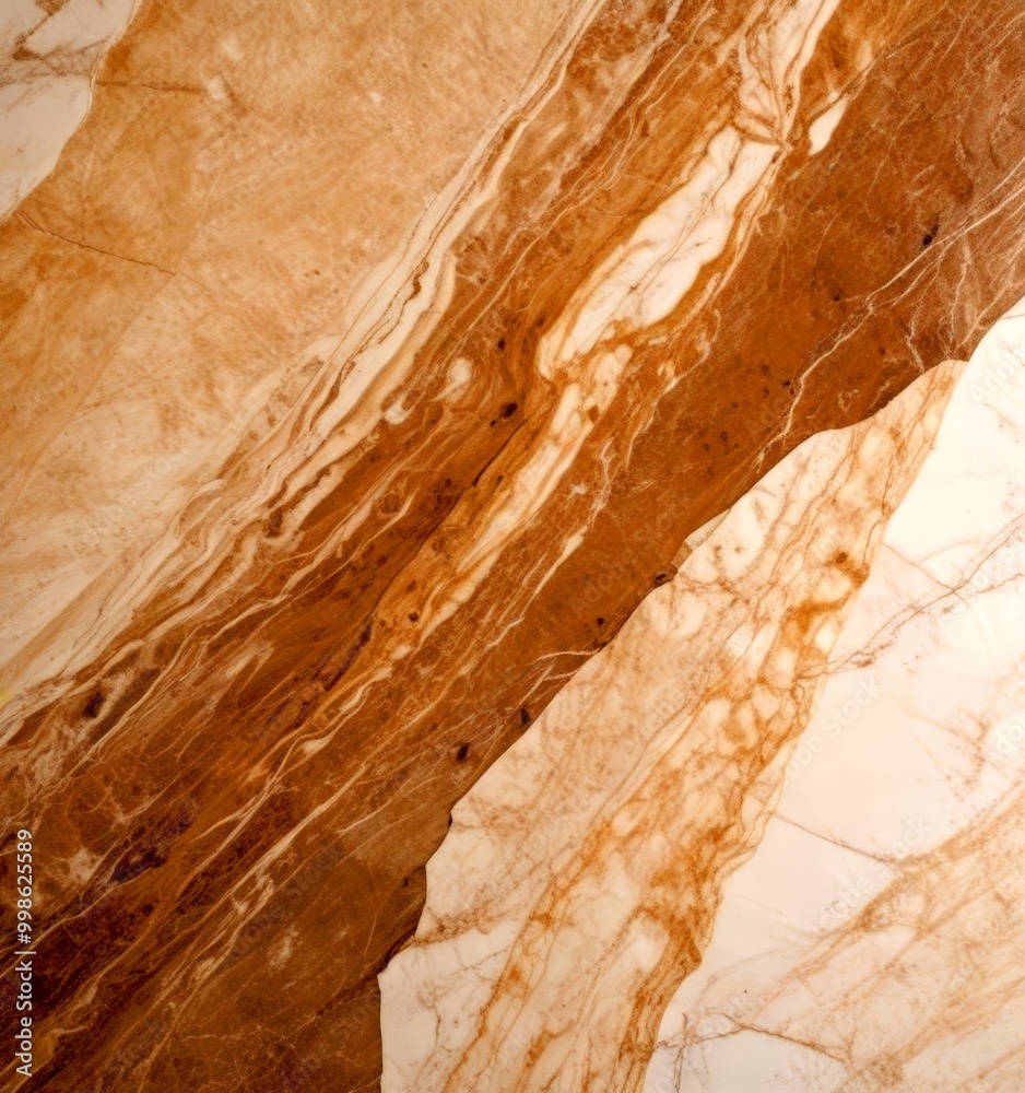 Poster a close-up view marble surface with a diagonal pattern of light and dark brown marble