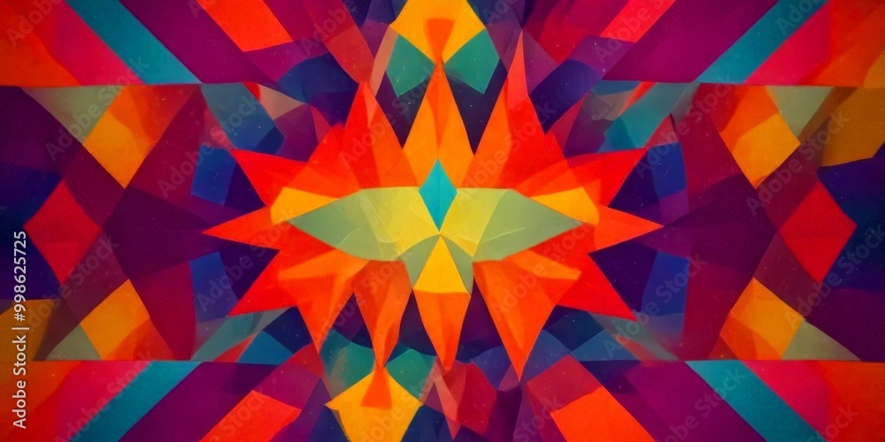 Aufkleber a vibrant, abstract pattern composed of numerous triangles in a variety of colors, including shades 