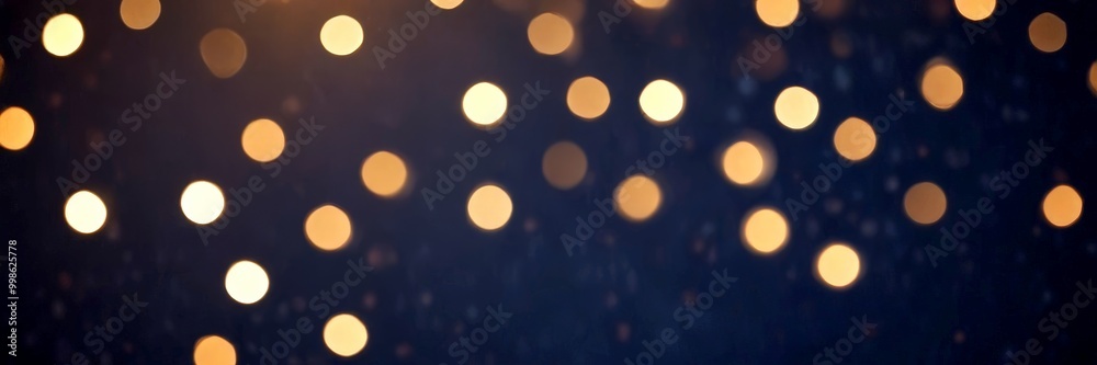 Aufkleber a dark background with a pattern of small, round, glowing lights in various shades of yellow and orange, creating a bokeh effect