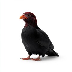 Majestic Black Bird with Vibrant Orange Beak