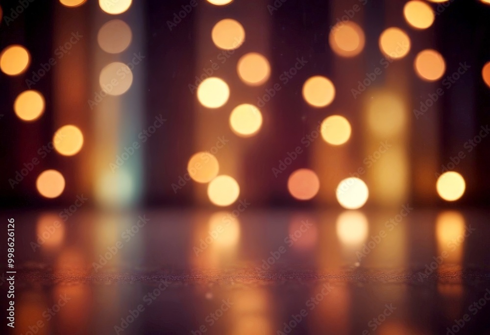 Fototapete A blurred dark background with a pattern of colorful, circular lights, creating a bokeh effect