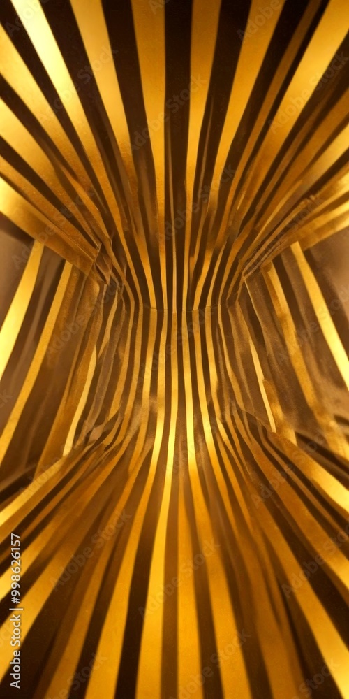 Leinwandbilder a striking abstract composition of intersecting diagonal lines in varying shades of brown and gold, creating a sense of depth and movement