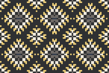 Ukrainian Korean Traditional Pattern Fabricfolk Embroidery, Aztec Geometric Ornament Print. Design for Carpet, Wallpaper, Clothing, Wrapping, Fabric