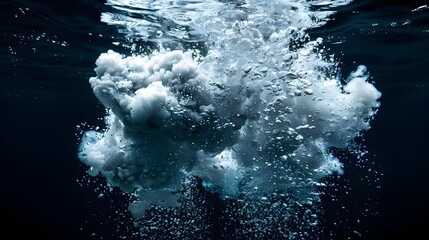 Underwater Slow Motion Explosion with Rippling Shockwaves and Bubbles