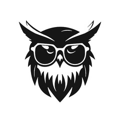  Owl wear glasses silhouette vector illustration
