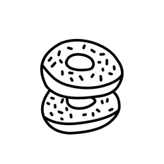 hand drawn donut outline
