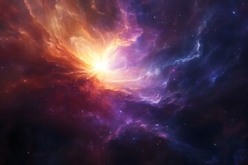 Fototapeta premium beautiful nebula with a lot of glowing stars in galaxy in the space