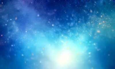 Obraz premium a serene night sky with a gradient of blue and purple hues, dotted with twinkling stars and a soft, diffused light